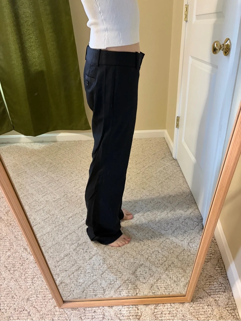 J. Crew Black Wide-Leg City Fit Trousers